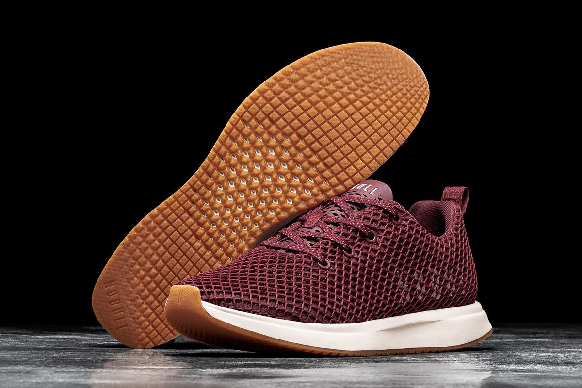 Nobull Mesh Runner Women's Running Shoes Red White | Australia (AP8062)